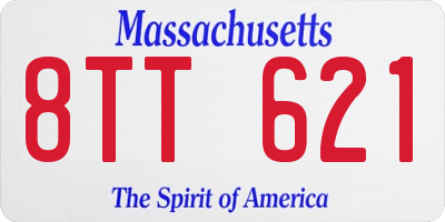 MA license plate 8TT621