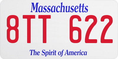 MA license plate 8TT622