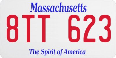 MA license plate 8TT623