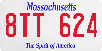 MA license plate 8TT624