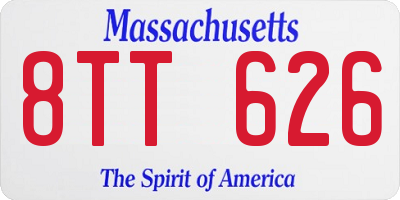 MA license plate 8TT626