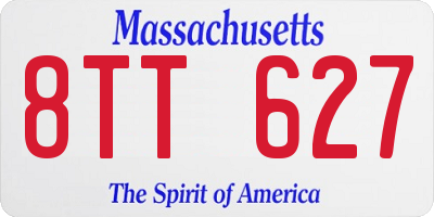 MA license plate 8TT627
