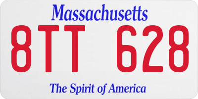 MA license plate 8TT628