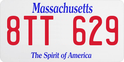 MA license plate 8TT629