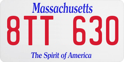 MA license plate 8TT630