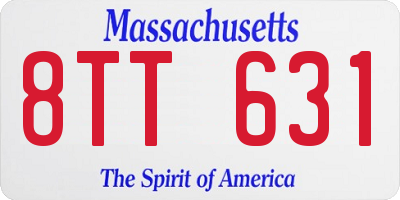 MA license plate 8TT631