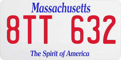 MA license plate 8TT632