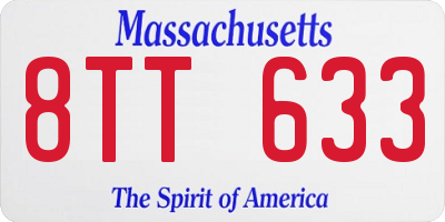MA license plate 8TT633