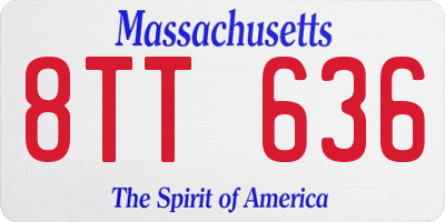 MA license plate 8TT636