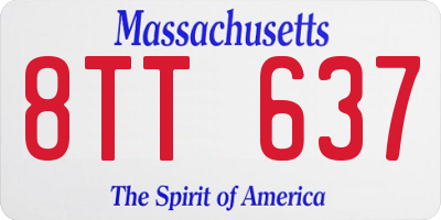 MA license plate 8TT637