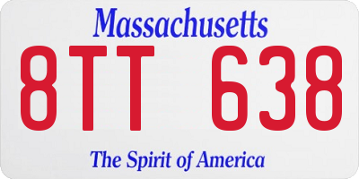 MA license plate 8TT638