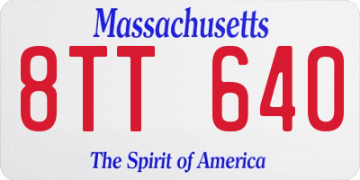 MA license plate 8TT640