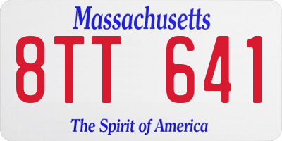 MA license plate 8TT641