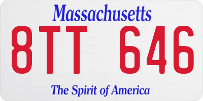 MA license plate 8TT646