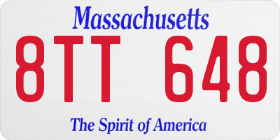 MA license plate 8TT648