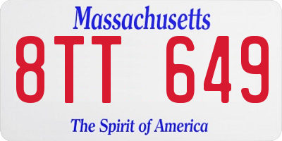 MA license plate 8TT649