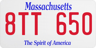 MA license plate 8TT650