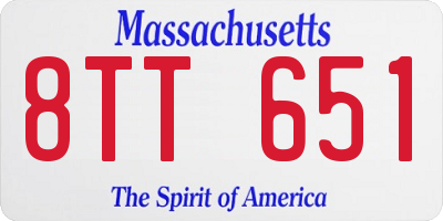 MA license plate 8TT651