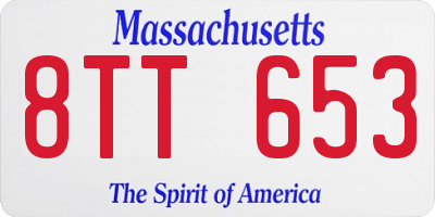 MA license plate 8TT653