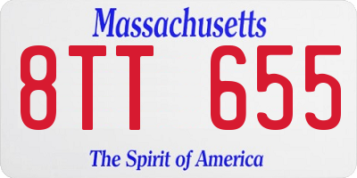 MA license plate 8TT655