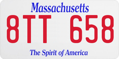 MA license plate 8TT658