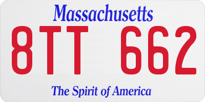 MA license plate 8TT662