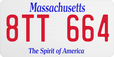 MA license plate 8TT664