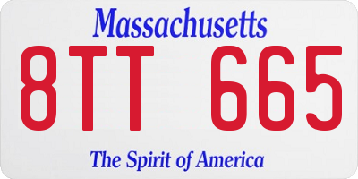 MA license plate 8TT665