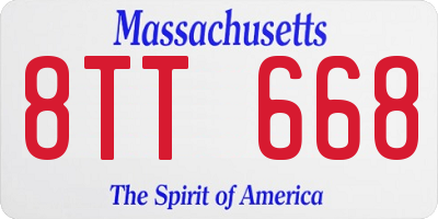 MA license plate 8TT668