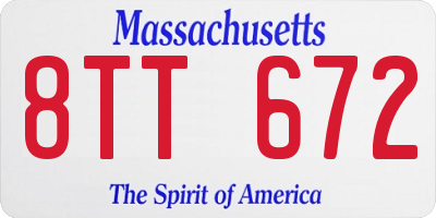 MA license plate 8TT672