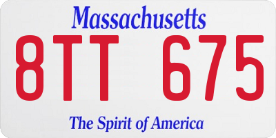 MA license plate 8TT675
