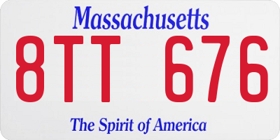MA license plate 8TT676