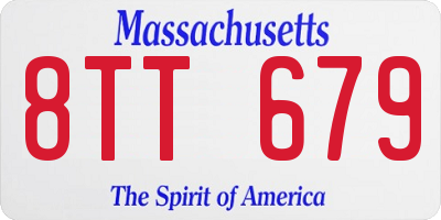 MA license plate 8TT679