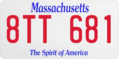 MA license plate 8TT681