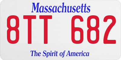 MA license plate 8TT682