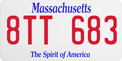 MA license plate 8TT683