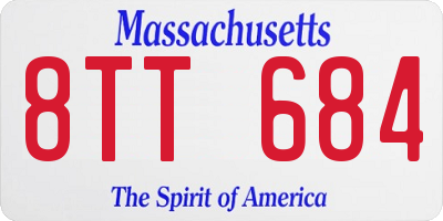 MA license plate 8TT684