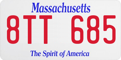 MA license plate 8TT685