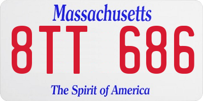 MA license plate 8TT686