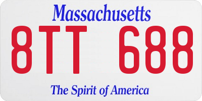 MA license plate 8TT688
