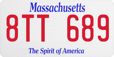 MA license plate 8TT689