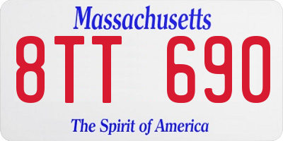 MA license plate 8TT690