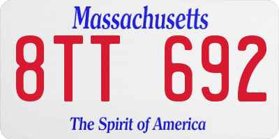 MA license plate 8TT692