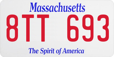 MA license plate 8TT693