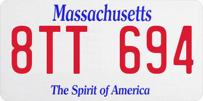 MA license plate 8TT694