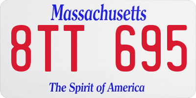 MA license plate 8TT695