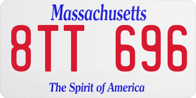 MA license plate 8TT696