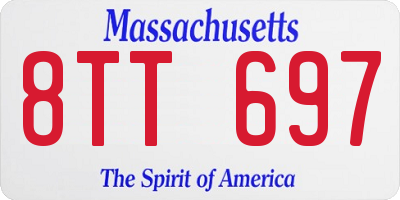 MA license plate 8TT697