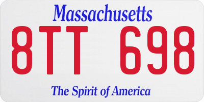 MA license plate 8TT698