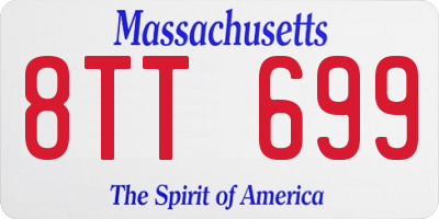 MA license plate 8TT699